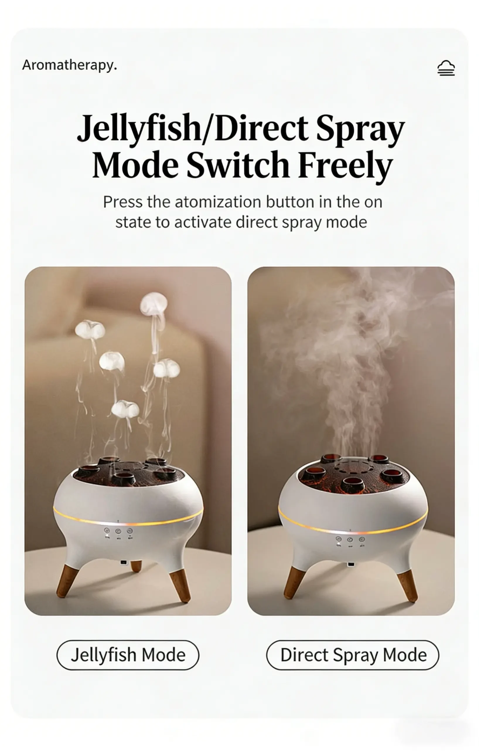 Cross border jellyfish aroma diffuser home essential oil remote control