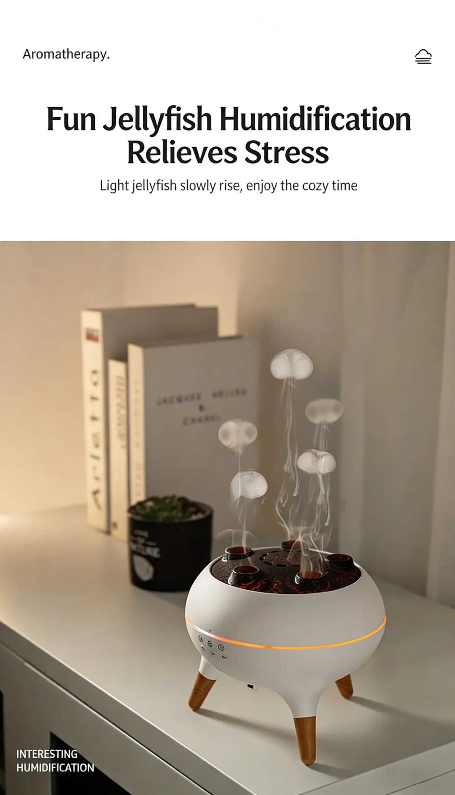 Cross border jellyfish aroma diffuser home essential oil remote control