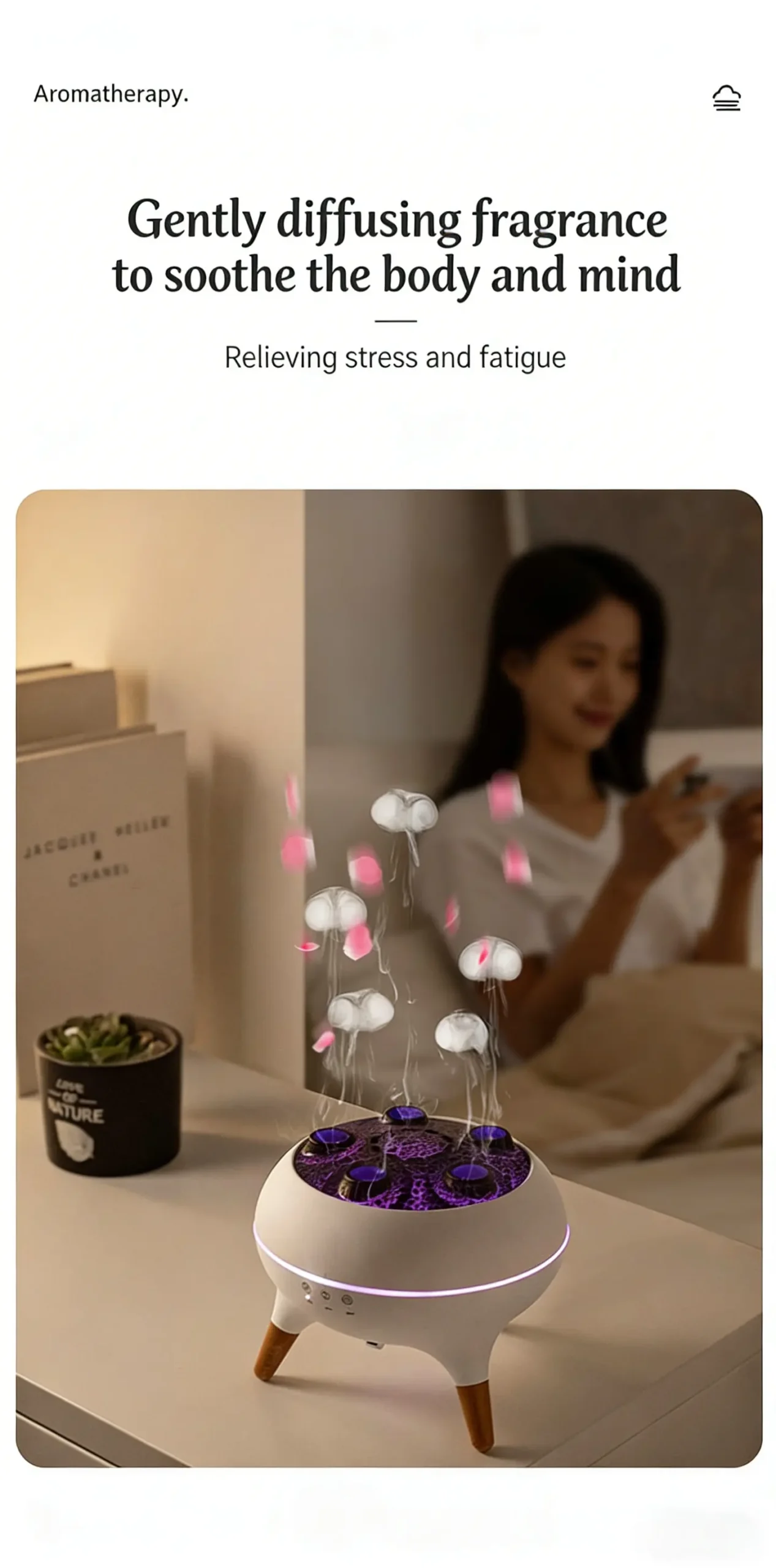 Cross border jellyfish aroma diffuser home essential oil remote control
