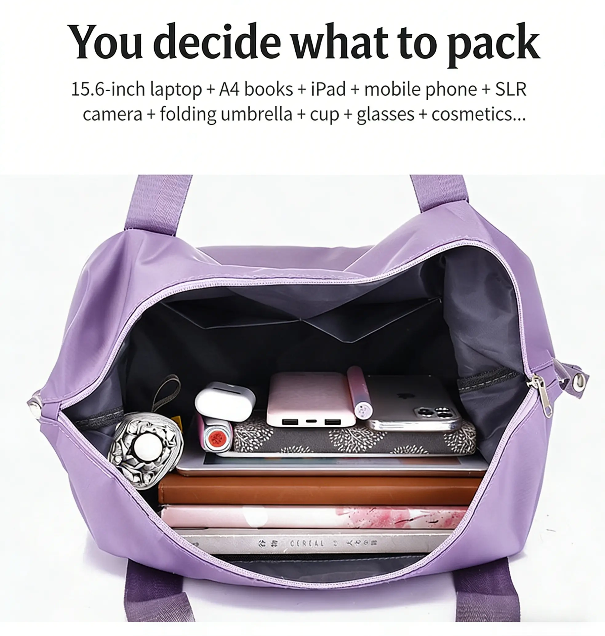 Large capacity portable short travel bag for women fashionable