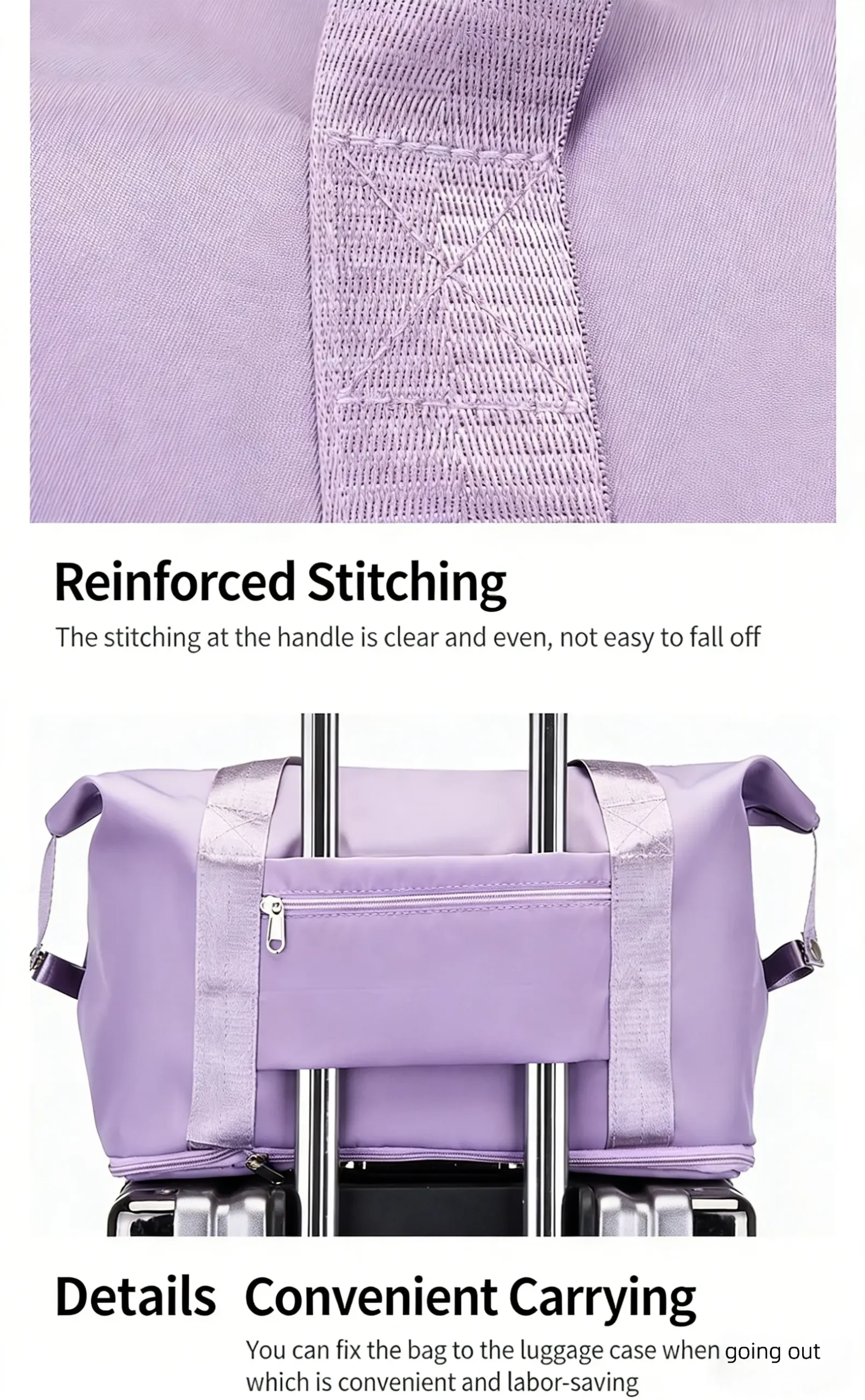 Large capacity portable short travel bag for women fashionable