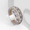 bohemian hand-woven leather bracelet women's alloy magnetic buckle multi-layer PU bracelet multi-color optional ZG-A42