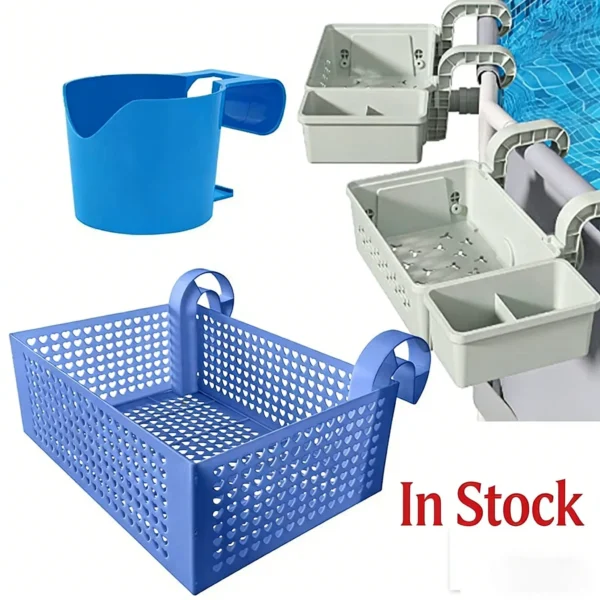 Pool edge hook storage basket is detachable for outdoor hanging 44 Pool edge hook storage basket is detachable for outdoor hanging 9