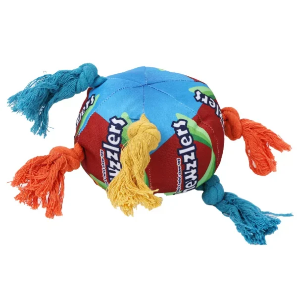 Rainbow Twisted Candy Dog Toy, Durable Squeaky Teething Chew Toy, Interactive Pet Supply
